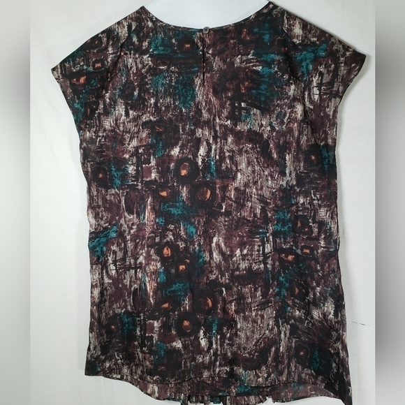 Talbot's Brown Multicolored Sleeveless Shirt Sz 8 - Picture 5 of 8